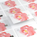Coral Watercolor Hibiscus - Premium Protective Decal Skin-Kit for the Apple Credit Card