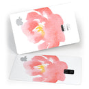 Coral Watercolor Hibiscus - Premium Protective Decal Skin-Kit for the Apple Credit Card