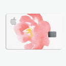 Coral Watercolor Hibiscus - Premium Protective Decal Skin-Kit for the Apple Credit Card