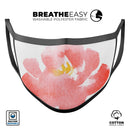 Coral Watercolor Hibiscus - Made in USA Mouth Cover Unisex Anti-Dust Cotton Blend Reusable & Washable Face Mask with Adjustable Sizing for Adult or Child