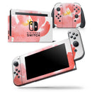 Coral Watercolor Hibiscus - Skin Wrap Decal for Nintendo Switch Lite Console & Dock - 3DS XL - 2DS - Pro - DSi - Wii - Joy-Con Gaming Controller