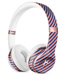 Coral and Navy Blue Diagnoal Stripes 2 Full-Body Skin Kit for the Beats by Dre Solo 3 Wireless Headphones