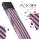 Coral and Navy Blue Diagnoal Stripes - Premium Decal Protective Skin-Wrap Sticker compatible with the Juul Labs vaping device
