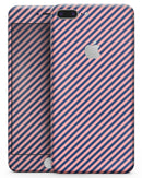 Coral and Navy Blue Diagnoal Stripes - Skin-kit for the iPhone 8 or 8 Plus