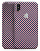 Coral and Navy Blue Diagnoal Stripes - iPhone X Skin-Kit