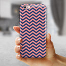 Coral and Navy Chevron Pattern iPhone 6/6s or 6/6s Plus 2-Piece Hybrid INK-Fuzed Case