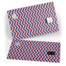 Coral and Navy Chevron Pattern - Premium Protective Decal Skin-Kit for the Apple Credit Card