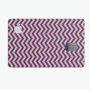 Coral and Navy Chevron Pattern - Premium Protective Decal Skin-Kit for the Apple Credit Card