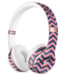Coral and Navy Chevron Pattern Full-Body Skin Kit for the Beats by Dre Solo 3 Wireless Headphones