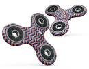 Coral and Navy Chevron Pattern Full-Body Fidget Spinner Skin-Kit