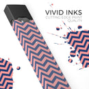 Coral and Navy Chevron Pattern - Premium Decal Protective Skin-Wrap Sticker compatible with the Juul Labs vaping device