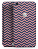 Coral and Navy Chevron Pattern - Skin-kit for the iPhone 8 or 8 Plus