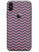 Coral and Navy Chevron Pattern - iPhone X Skin-Kit