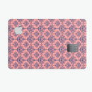 Coral and Navy Damask Pattern - Premium Protective Decal Skin-Kit for the Apple Credit Card