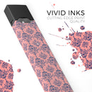 Coral and Navy Damask Pattern - Premium Decal Protective Skin-Wrap Sticker compatible with the Juul Labs vaping device
