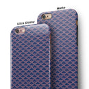 Coral and Navy Micro Cloud Pattern iPhone 6/6s or 6/6s Plus 2-Piece Hybrid INK-Fuzed Case