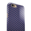 Coral and Navy Micro Cloud Pattern iPhone 6/6s or 6/6s Plus 2-Piece Hybrid INK-Fuzed Case