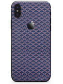 Coral and Navy Micro Cloud Pattern - iPhone X Skin-Kit
