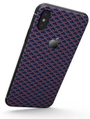 Coral and Navy Micro Cloud Pattern - iPhone X Skin-Kit