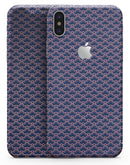 Coral and Navy Micro Cloud Pattern - iPhone X Skin-Kit