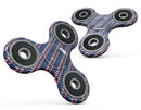 Coral and Navy Micro Triangles Full-Body Fidget Spinner Skin-Kit