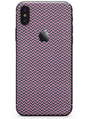 Coral and Navy Micro Woven Pattern - iPhone X Skin-Kit