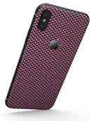 Coral and Navy Micro Woven Pattern - iPhone X Skin-Kit