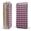 Coral and Navy Plaid Pattern iPhone 6/6s or 6/6s Plus 2-Piece Hybrid INK-Fuzed Case