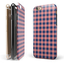 Coral and Navy Plaid Pattern iPhone 6/6s or 6/6s Plus 2-Piece Hybrid INK-Fuzed Case