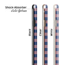 Coral and Navy Plaid Pattern iPhone 6/6s or 6/6s Plus 2-Piece Hybrid INK-Fuzed Case