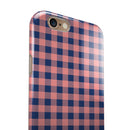 Coral and Navy Plaid Pattern iPhone 6/6s or 6/6s Plus 2-Piece Hybrid INK-Fuzed Case