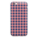 Coral and Navy Plaid Pattern iPhone 6/6s or 6/6s Plus 2-Piece Hybrid INK-Fuzed Case