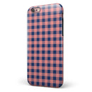 Coral and Navy Plaid Pattern iPhone 6/6s or 6/6s Plus 2-Piece Hybrid INK-Fuzed Case