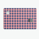 Coral and Navy Plaid Pattern - Premium Protective Decal Skin-Kit for the Apple Credit Card