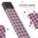 Coral and Navy Plaid Pattern - Premium Decal Protective Skin-Wrap Sticker compatible with the Juul Labs vaping device