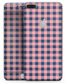 Coral and Navy Plaid Pattern - Skin-kit for the iPhone 8 or 8 Plus