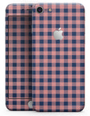 Coral and Navy Plaid Pattern - Skin-kit for the iPhone 8 or 8 Plus