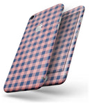 Coral and Navy Plaid Pattern - Skin-kit for the iPhone 8 or 8 Plus