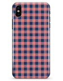 Coral and Navy Plaid Pattern - iPhone X Clipit Case