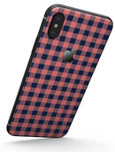 Coral and Navy Plaid Pattern - iPhone X Skin-Kit
