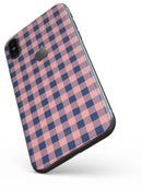 Coral and Navy Plaid Pattern - iPhone X Skin-Kit