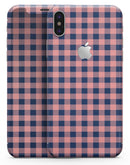 Coral and Navy Plaid Pattern - iPhone X Skin-Kit