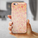 Coral and Pink Faded Flower Field  iPhone 6/6s or 6/6s Plus 2-Piece Hybrid INK-Fuzed Case