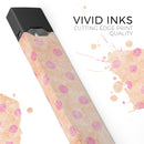 Coral and Pink Scratched Polka Dots - Premium Decal Protective Skin-Wrap Sticker compatible with the Juul Labs vaping device