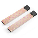 Coral and Pink Scratched Polka Dots - Premium Decal Protective Skin-Wrap Sticker compatible with the Juul Labs vaping device