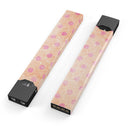 Coral and Pink Scratched Polka Dots - Premium Decal Protective Skin-Wrap Sticker compatible with the Juul Labs vaping device