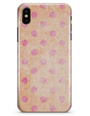 Coral and Pink Scratched Polka Dots - iPhone X Clipit Case
