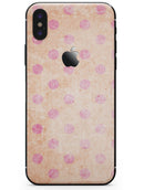 Coral and Pink Scratched Polka Dots - iPhone X Skin-Kit