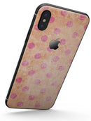 Coral and Pink Scratched Polka Dots - iPhone X Skin-Kit