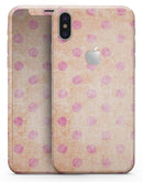 Coral and Pink Scratched Polka Dots - iPhone X Skin-Kit